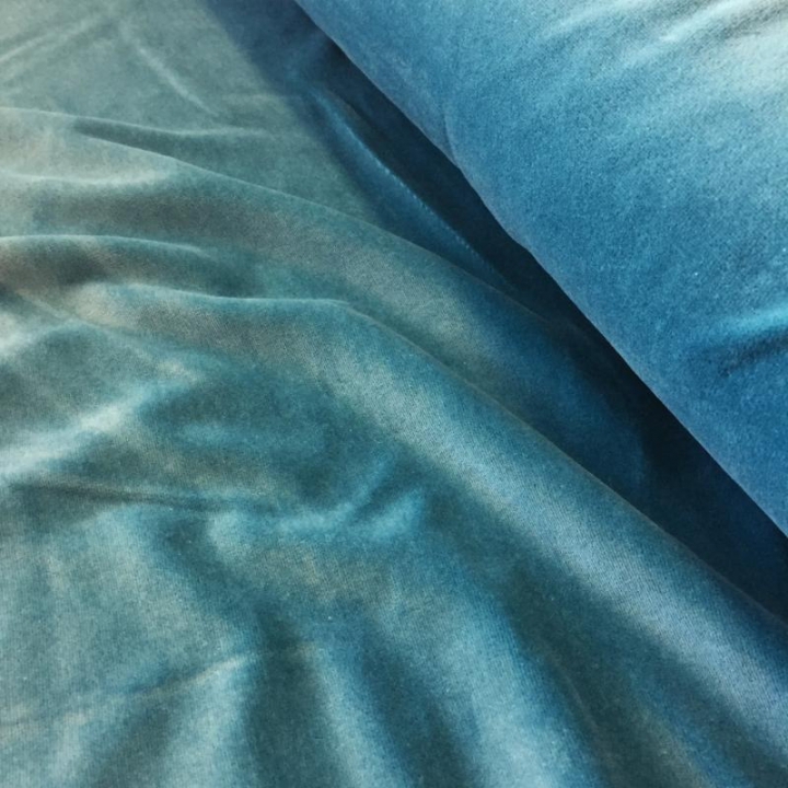Tecido Jersey de Veludo - Azul
